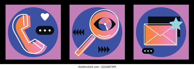 Digital geometric tech elements abstract vector. Flat icons set future technology, artificial intelligence. Hipster style, pictogram, outline elements. Concept for web, logo, branding, infographics.