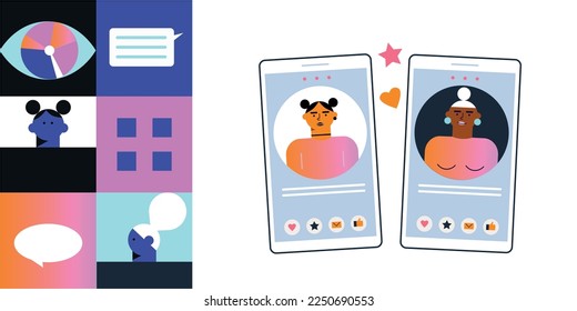 Digital geometric tech elements abstract vector. Flat icons set future technology, artificial intelligence. Hipster style, pictogram, outline elements. Concept for web, logo, branding, infographics.