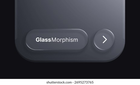 Elemento de interface de usuário de morfismo de vidro digital para design web moderno e interface de usuário. Botões de vidro líquido vetorial para desenvolvimento web e app.