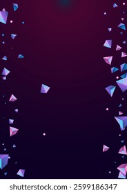 Digital Glass Vector Dark Violet Background. Holographic Trendy Jewel Pattern. Gradient Dynamic Stone Design. Unicorn Triangle Graphic Magazine.