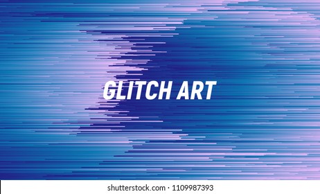 Digital Glitch Art Abstract Vector Background. Dynamic Stripes in Movement Conceptual Illustration. Glitch Background. Glitch Wallpaper