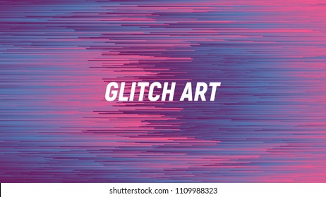 Digital Glitch Art Abstract Vector Background. Dynamic Stripes in Movement Conceptual Illustration
