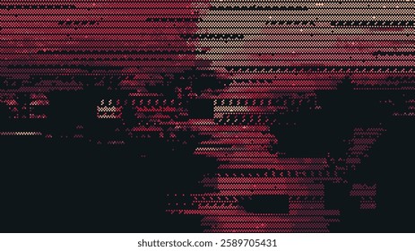 A digital glitch art style background. pixelated textures. red color gradients. VHS glitch pixel art. nostalgic atmosphere. retro gaming. vector graphics.