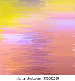 digital glitch background, vector illustration.  Yellow, pink, orange colors