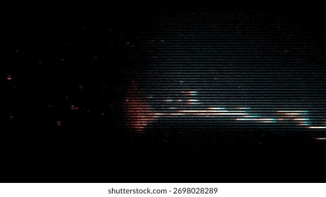 Fundo de efeito de falha digital com distorcido sinal pixelado na tela preta. Textura tecnológica abstrata para design moderno e conceito de erro.