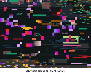 Digital glitch screen effect. Glitched video information vector background