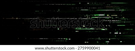 Digital glitch texture with pixelated noise effect. Vector realistic illustration of abstract video rewind pattern on black screen background, static noise overlay, retro tv display, signal distortion