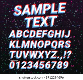 Digitaler glitzernder Alphabet-verzerrter Bildschirmfehler-Effekt