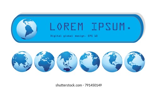 Digital global design in blue shade, Eps 10 vector