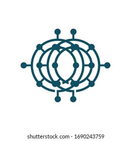 Digital Global Tech Icon Circle Logo Design Element