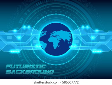 Digital Global Technology Concept. Futuristic Background. Vector illustration.