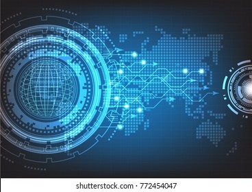 Digital global technology on the world concept, Abstract background, Vector illustration