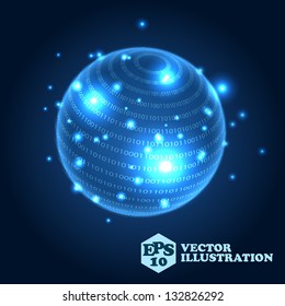 Digital globe illustration with space for your business message