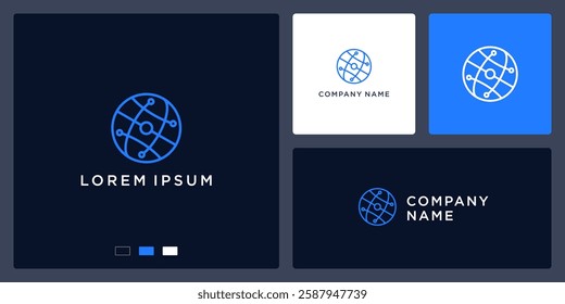 digital globe logo design template