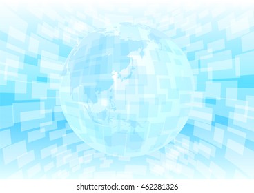 digital globe network blue