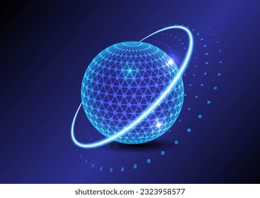 Digital globe on dark blue blackground