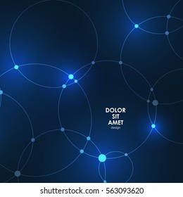 Digital glow effect lines. Circle connect technology illustration.