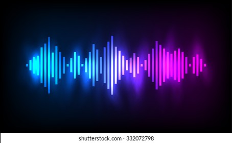 Digital glowing colorful Equalizer. Vector illustration.