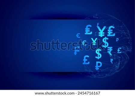digital glowing currency sign background with text space vector
