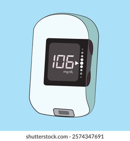 Digital glucometer illustration, Diabetes test machine