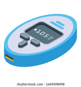 Digital glucose meter icon. Isometric of digital glucose meter vector icon for web design isolated on white background