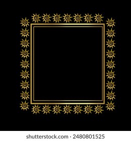 Digital Gold Frame Clipart, Metalic Gold Circle Golden Frames, Simple Header Frames, Digital pack, Logo elements, Instant download