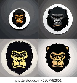 logotipo digital gorila arte ilustración vectorial de luz para el logotipo de negocios