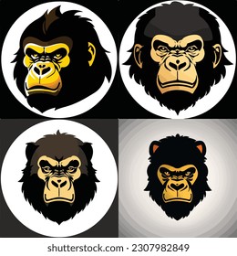 digital gorilla logo art vector illustration for business logo