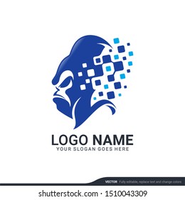 Digital gorilla tech logo design. Modern abstract logo design