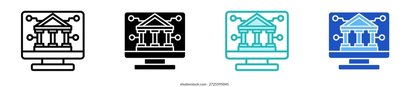Digital Governance Icon Set Multiple Style Collection
