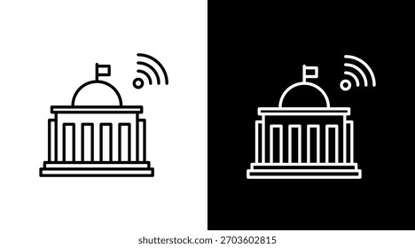 Digital Governance White Icon Set Design