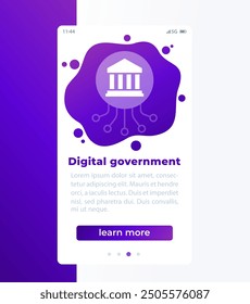 Digital government banner design, vector