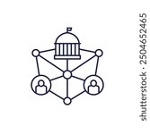 Digital government or e-gov line icon