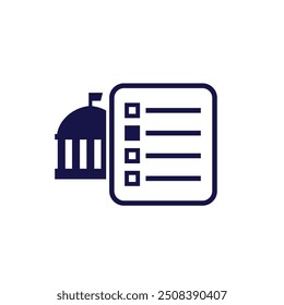 Digital government, online voting icon on white