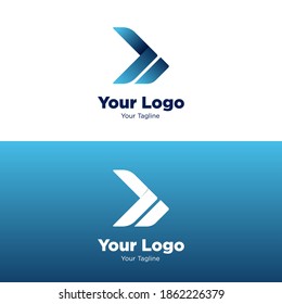 digital gradient Arrow logo design template, Web Business Logotype, company name tag illustration design concept