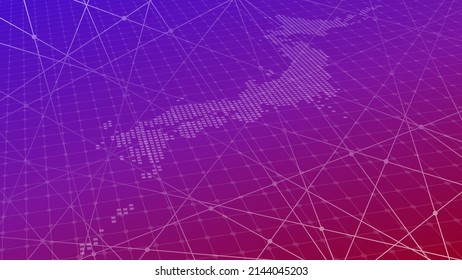 Digital gradient background of Japan map.