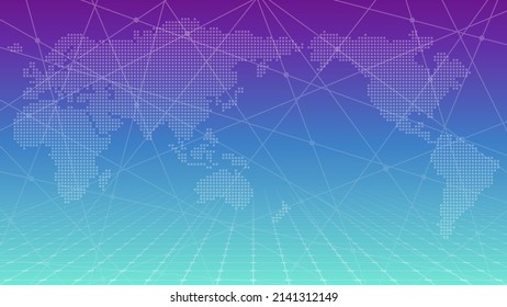 Digital gradient background of a world map.