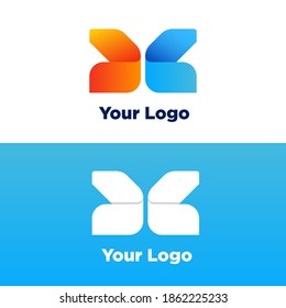 digital gradient logo, Initial X Logo design, Web Business Logotype, company name tag illustration design concept