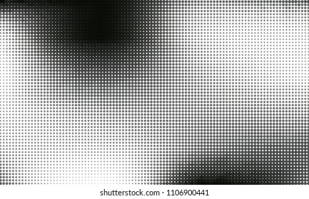 Digital gradient with points. Abstract futuristic panel. Dotted Backgound. Monochrome halftone pattern. Grunge  backdrop with circles, dots, point. Vector illustration