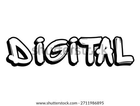 Digital graffiti word vector font
Vector font word on a white background