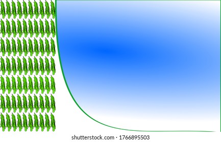 Digital graphic abstract created on vector format with blue and green mega color impact on light background.