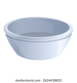 Digital graphic of a clean, grey bowl isolated on a white background
