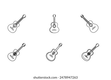 ist ein digitales Grafikdesign mit einer detaillierten und stilisierten Darstellung einer Gitarre.