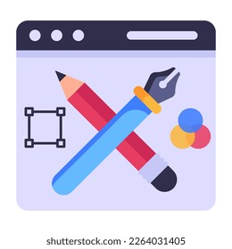 Digital graphic designing flat icon with high resolution 