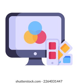 Digital graphic designing flat icon with high resolution 