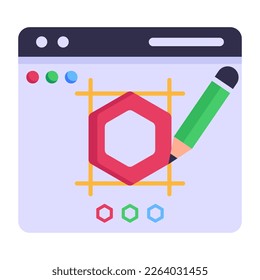 Digital graphic designing flat icon with high resolution 