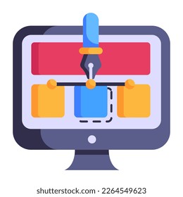 Digital graphic designing flat icon with high resolution 