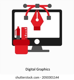 Digital Graphic or Designing Icon Concept