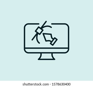 Digital graphic icon line isolated on clean background. Digital graphic icon concept drawing icon line in modern style. Vector illustration for your web mobile logo app UI design.