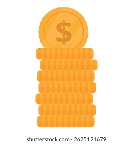 Digital graphic of a stack of coins with a dollar sign symbol on the top coin